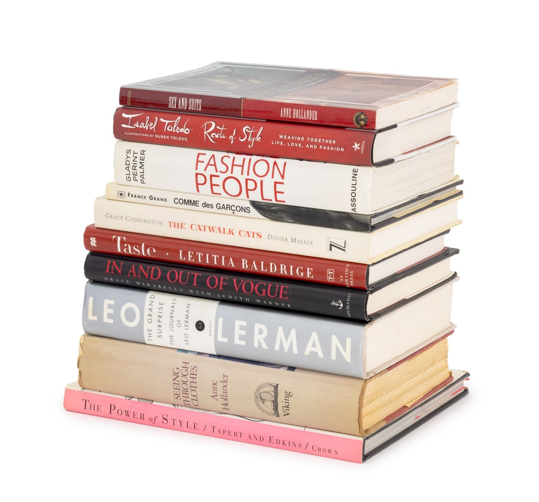 Books on Fashion, 10: Collection of Ten Books on Fashion, comprising: "Roots of Style", Toledo, Isabel, "Fashion People", Palmer, Gladys Perint, "Seeing Through Clothes", Hollander, Anne, "Sex and Suits", Hollander, Anne,