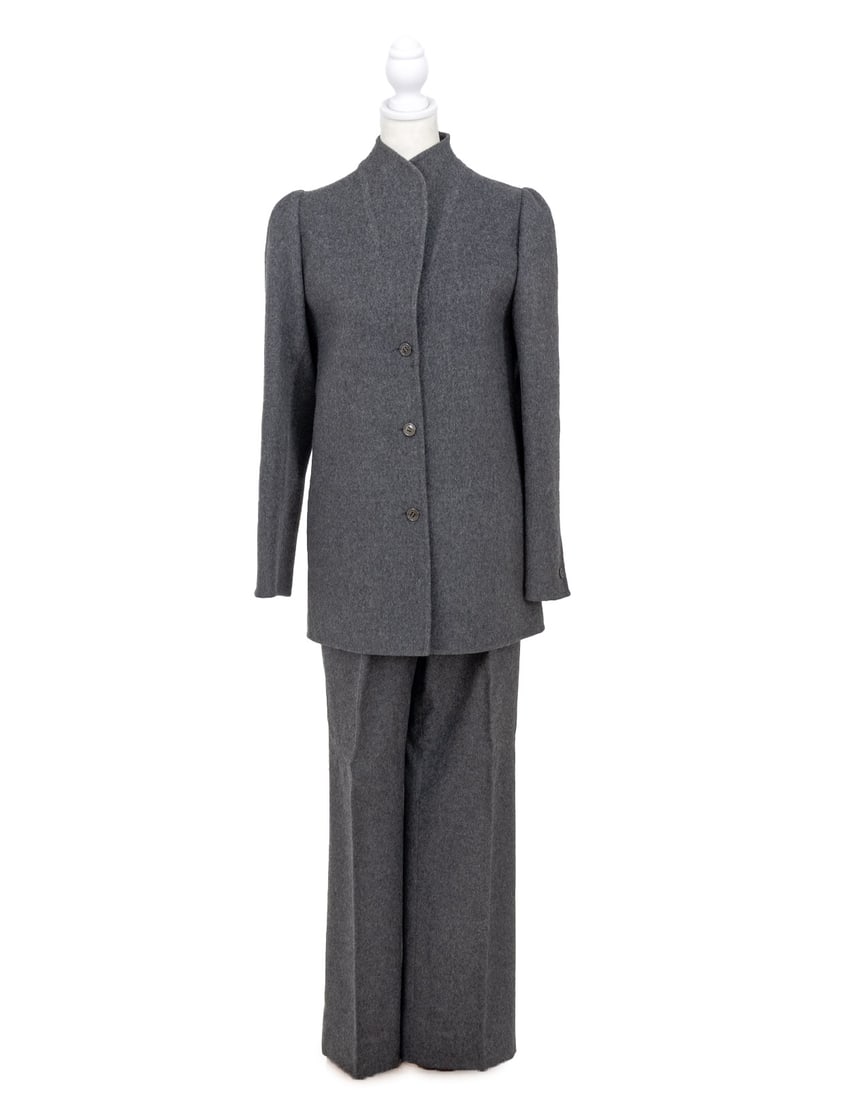 Halston Gray Wool Pant Suit Set, 2 Pcs. (1 of 9)