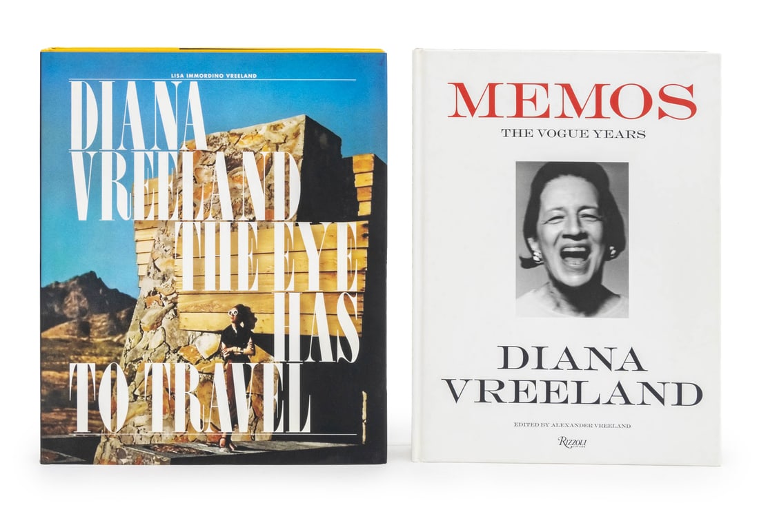 Signed Diana Vreeland Books, 2: Vreeland, Diana, "Memos: The Vogue Years 1962-1971", New York: Rizzoli, 2013, signed and inscribed on title page by Alexander Vreeland; and Vreeland, Lisa Immordino, "Diana Vreeland: The Eye Has to Tr