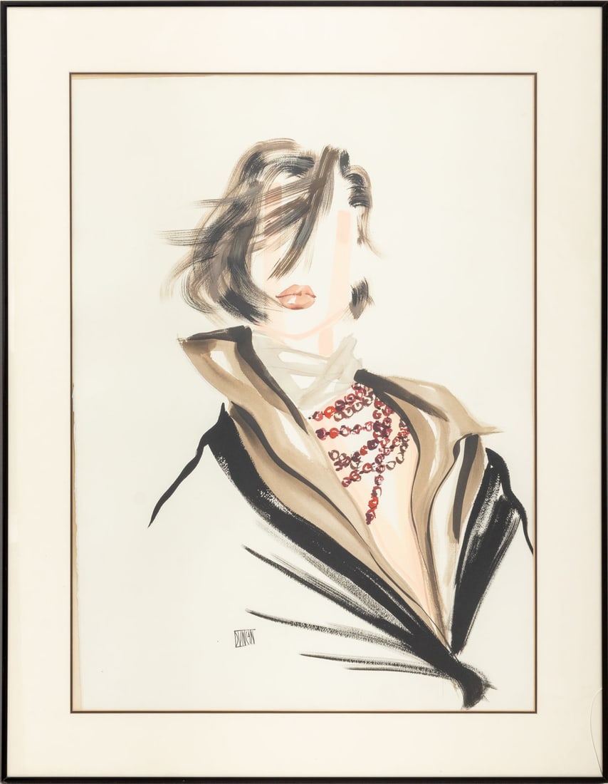 Rodger Duncan Woman with Red Necklace Watercolor (1 of 5)