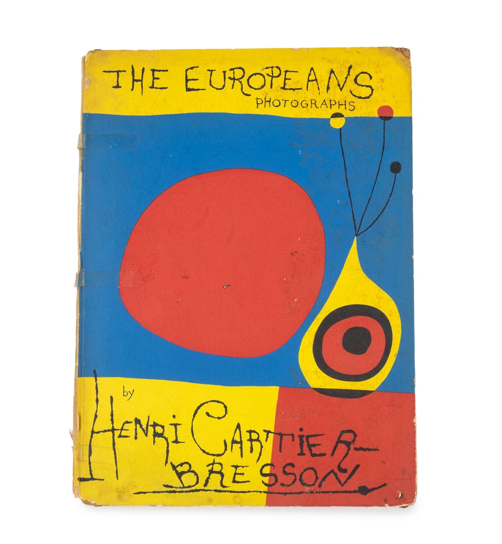 Henri-Cartier Bresson "The Europeans" Book, 1955: Cartier-Bresson, Henri, "The Europeans", New York: Simon and Schuster, 1955, cover designed by Joan Miro. 14.5" L x 10.75" W x 0.5" D. Provenance: From the Estate of American Fashion Journalist and Ed