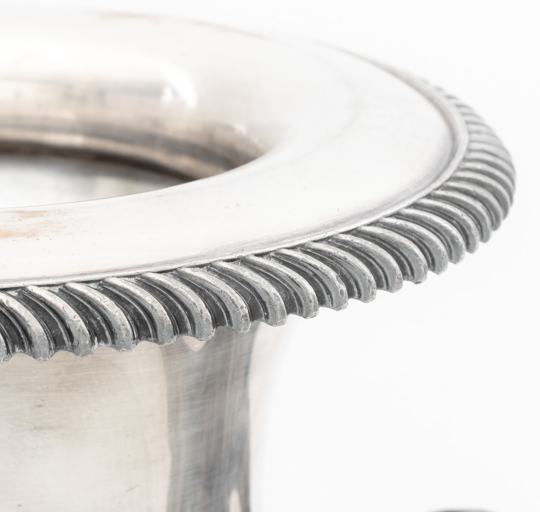 Sheffield Plate Armorial Campagna Form Urns, Pair - 4