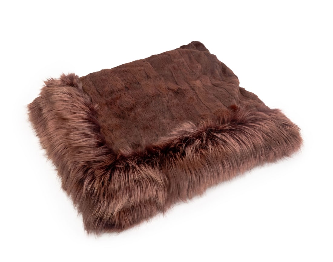 Fendi Mink Fur Throw Blanket: Fendi Mink Fur Throw Blanket, with "Fendi / Roma / Made in Italy" label to reverse. 79" L x 82" W. Provenance: From the Estate of American Fashion Journalist and Editor-in-Chief of Vogue (1971-1988) G