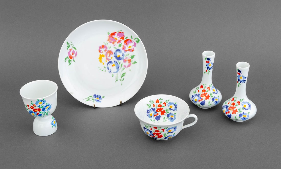 D. Porthault Limoges Porcelain Tableware, 5 Pcs. (1 of 15)