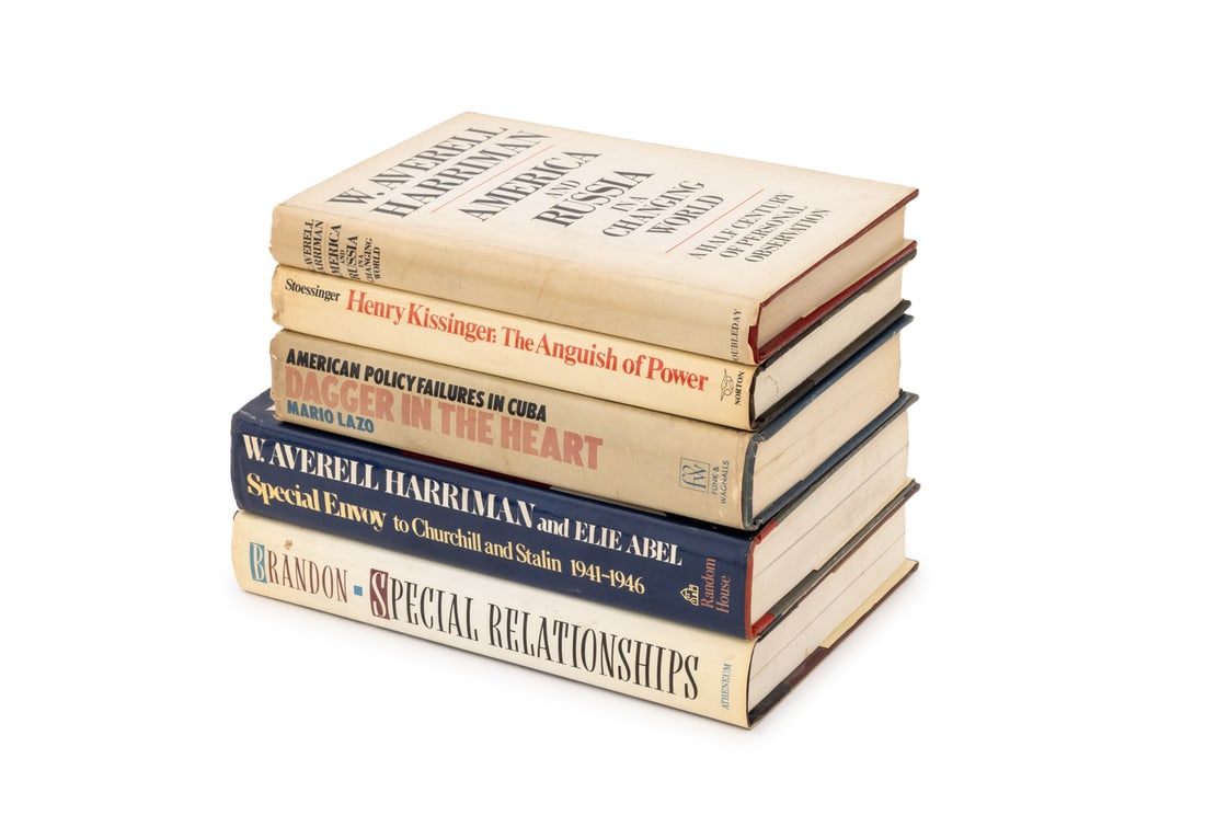 Signed Books on History, 5: Collection of Five Signed and Inscribed Books on History, comprising: "Special Envoy to Churchill and Stalin 1941-1946", Harriman, W. Averell and Elie Abel, "America and Russia in the Changing World",