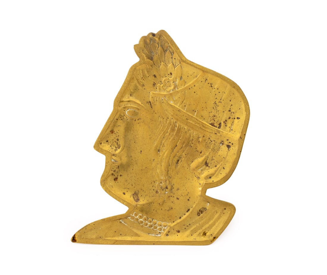 Egyptian Revival Portrait Bust Brass Vide Poche (1 of 6)