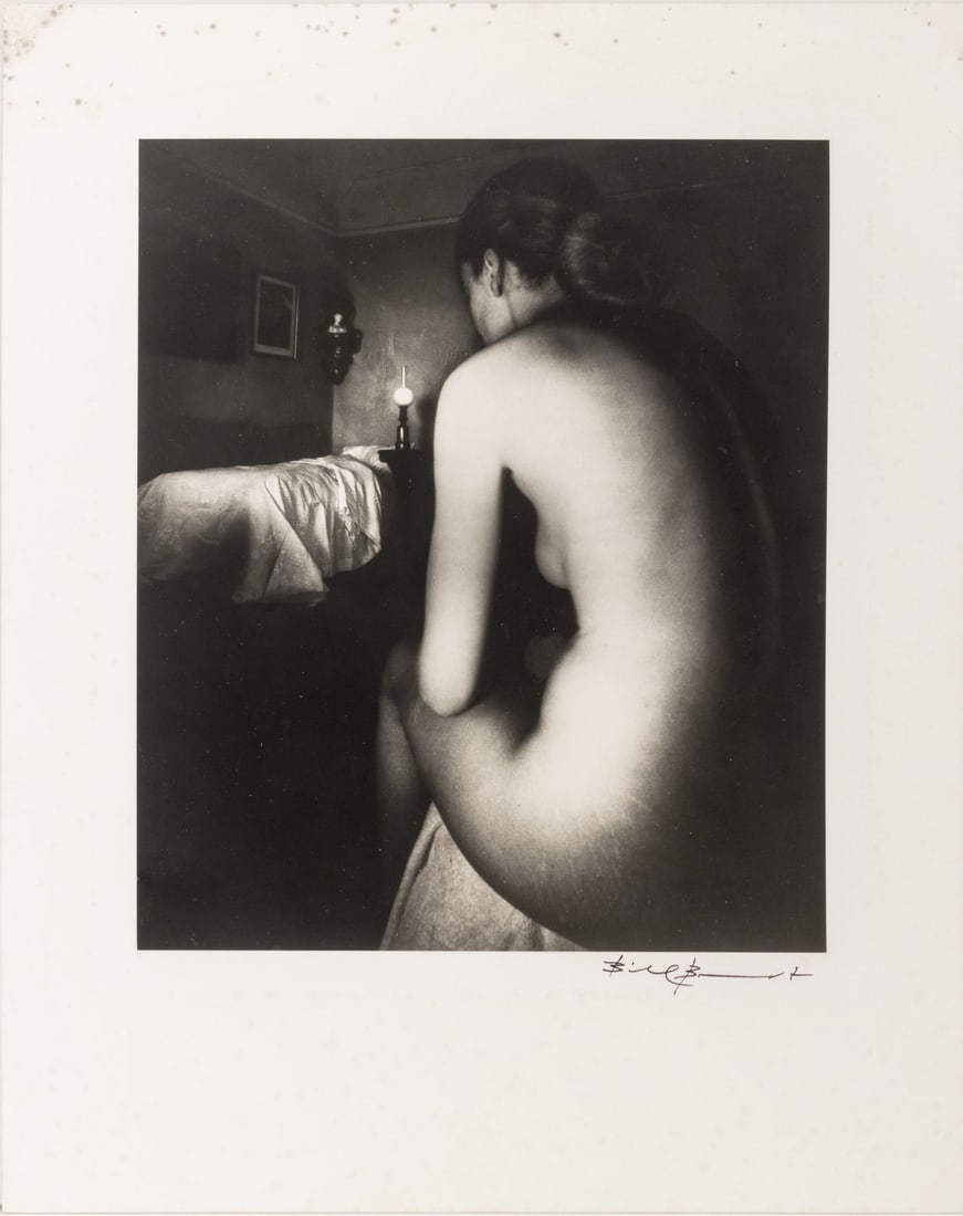 Bill Brandt "Campden Hill, London" Silver Print: Bill Brandt (English, 1904-1983), "Campden Hill, London", Gelatin Silver Print, 1949, likely printed later, signed on mat board lower right, unframed. Image: 13.5" H x 11.5" W; mat: 20" H x 16" W.