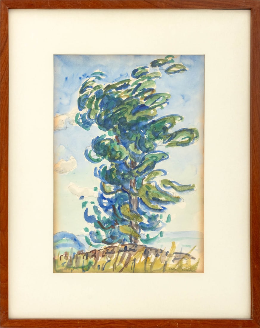 Allen Tucker Tree Study Watercolor on Paper (1 of 5)