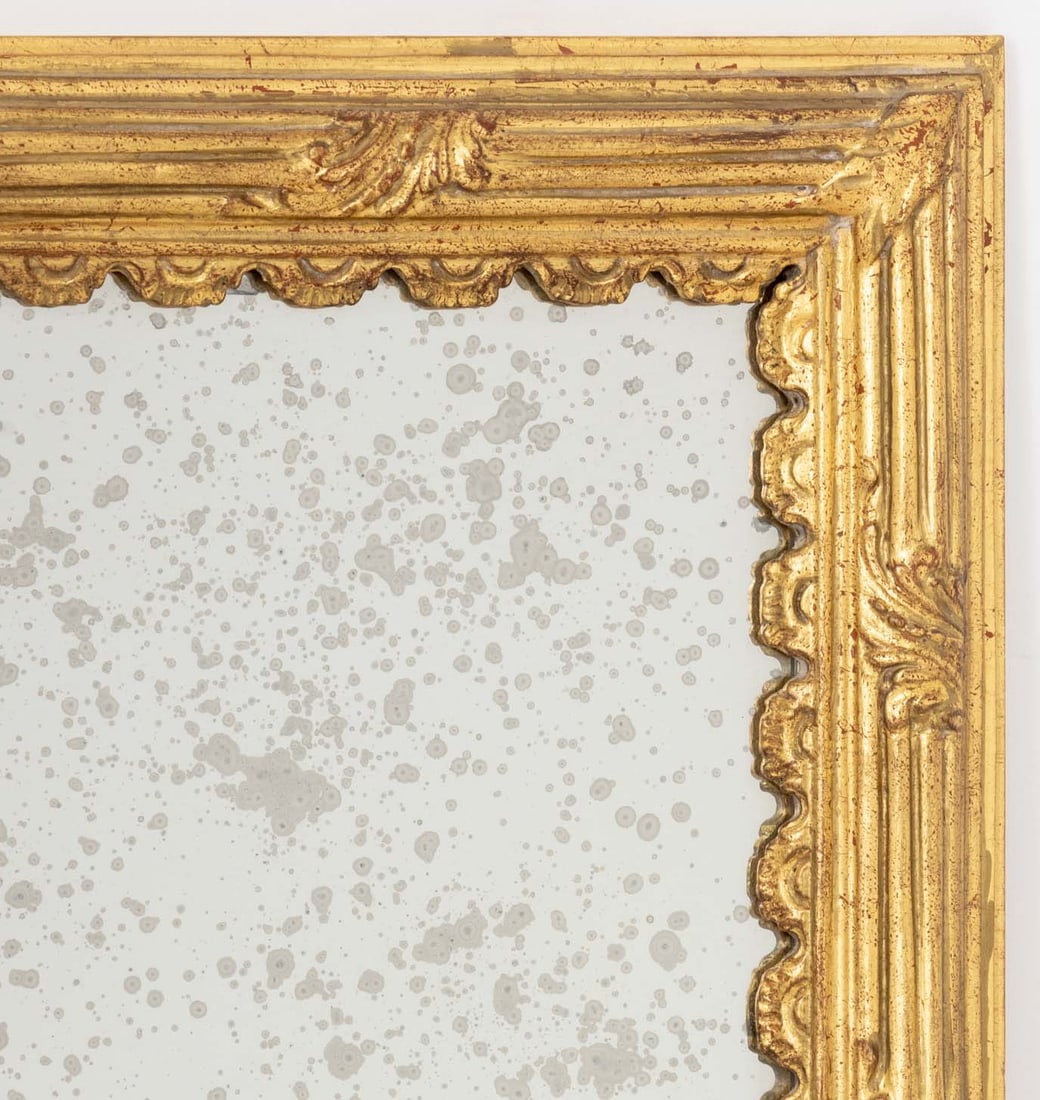 Louis XVI Style Water Gilded Rectangular Mirror - 3