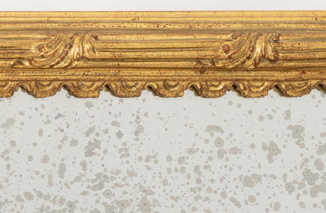 Louis XVI Style Water Gilded Rectangular Mirror - 5