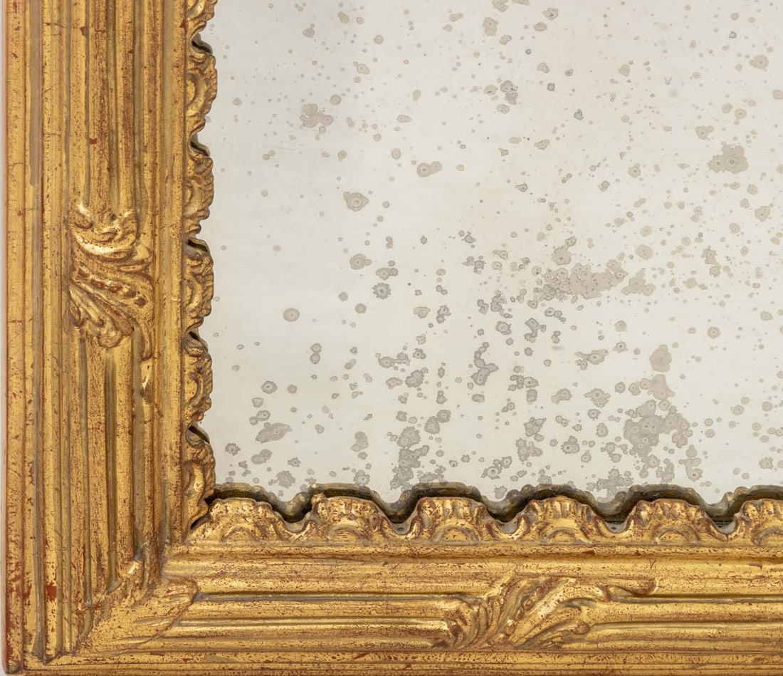 Louis XVI Style Water Gilded Rectangular Mirror - 6