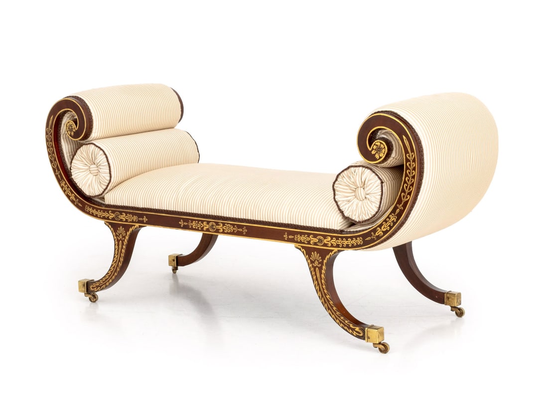 Regency Style Painted Mahogany Chaise Longue (1 of 6)