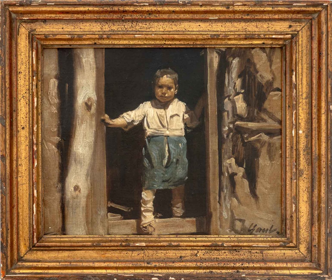 Gilbert Gaul "In the Cabin Door" Oil on Canvas (1 of 5)