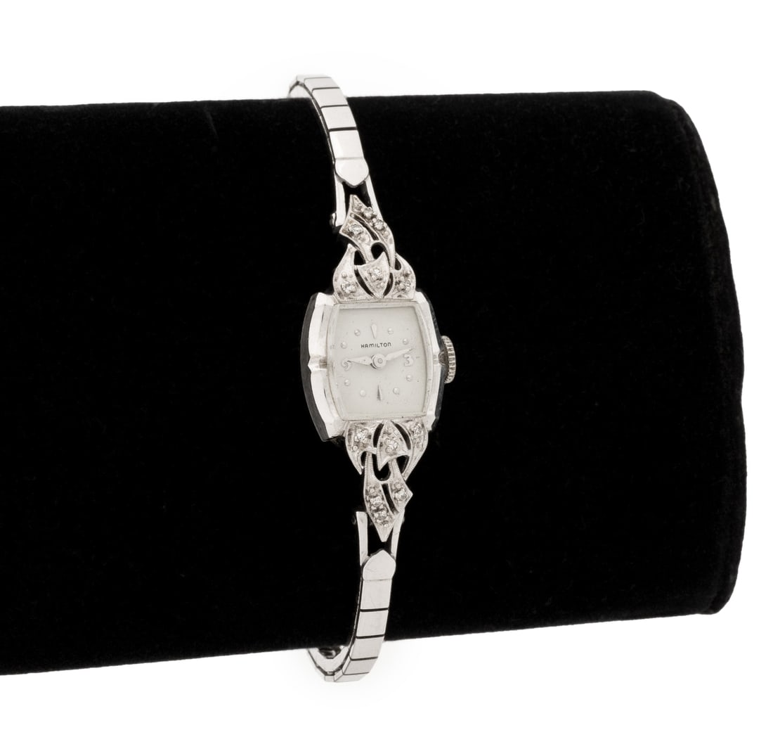 Hamilton 14K White Gold Diamond Dress Watch (1 of 5)