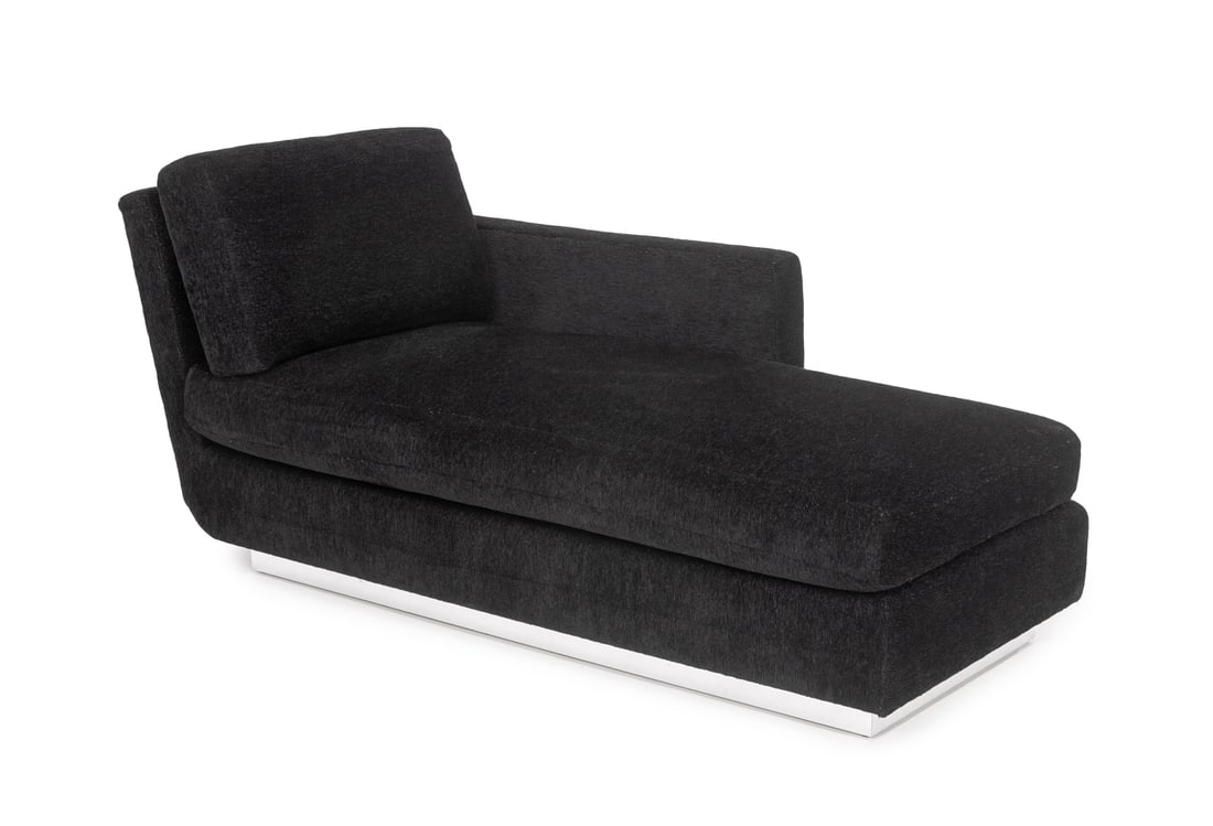 Modern Black Upholstered Chaise Longue (1 of 8)