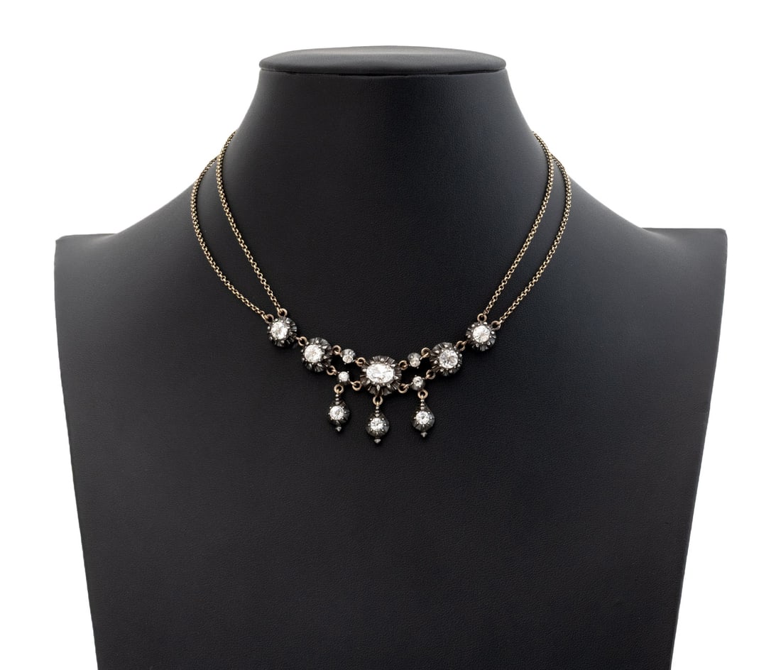 14K Yellow Gold Sterling Silver Teardrop Necklace (1 of 7)