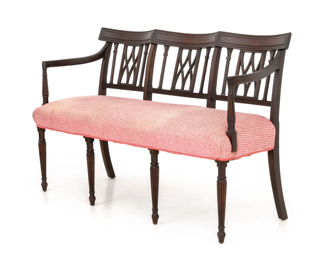 Federal Style Mahogany Three-Seat Bench (1 of 6)