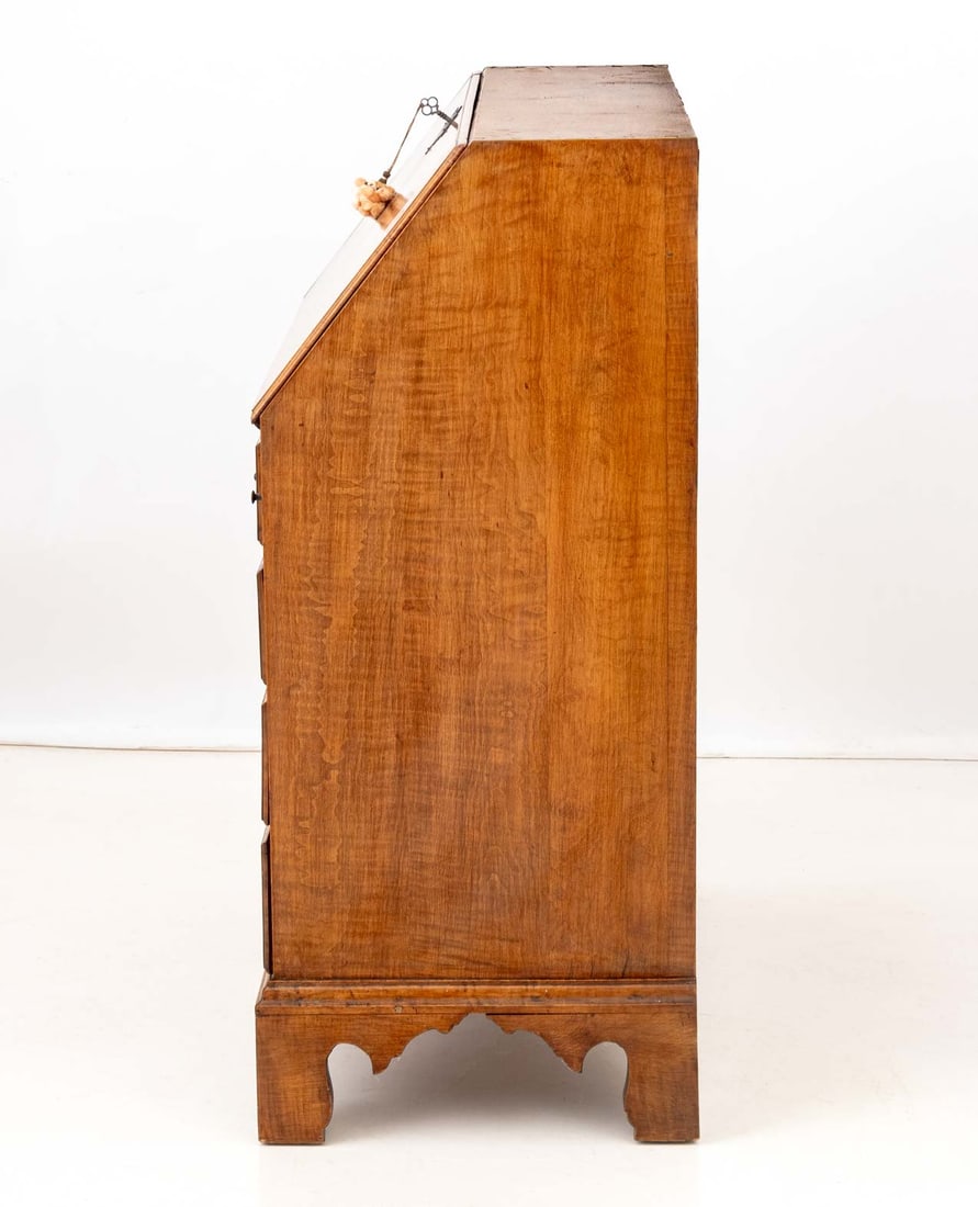 American Chippendale Tiger Maple Slant Front Desk - 7