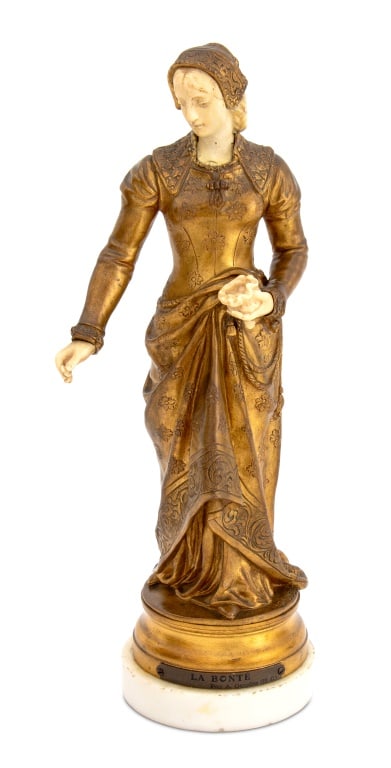 Adrien Etienne Gaudez "La Bonte" Gilt Bronze (1 of 7)