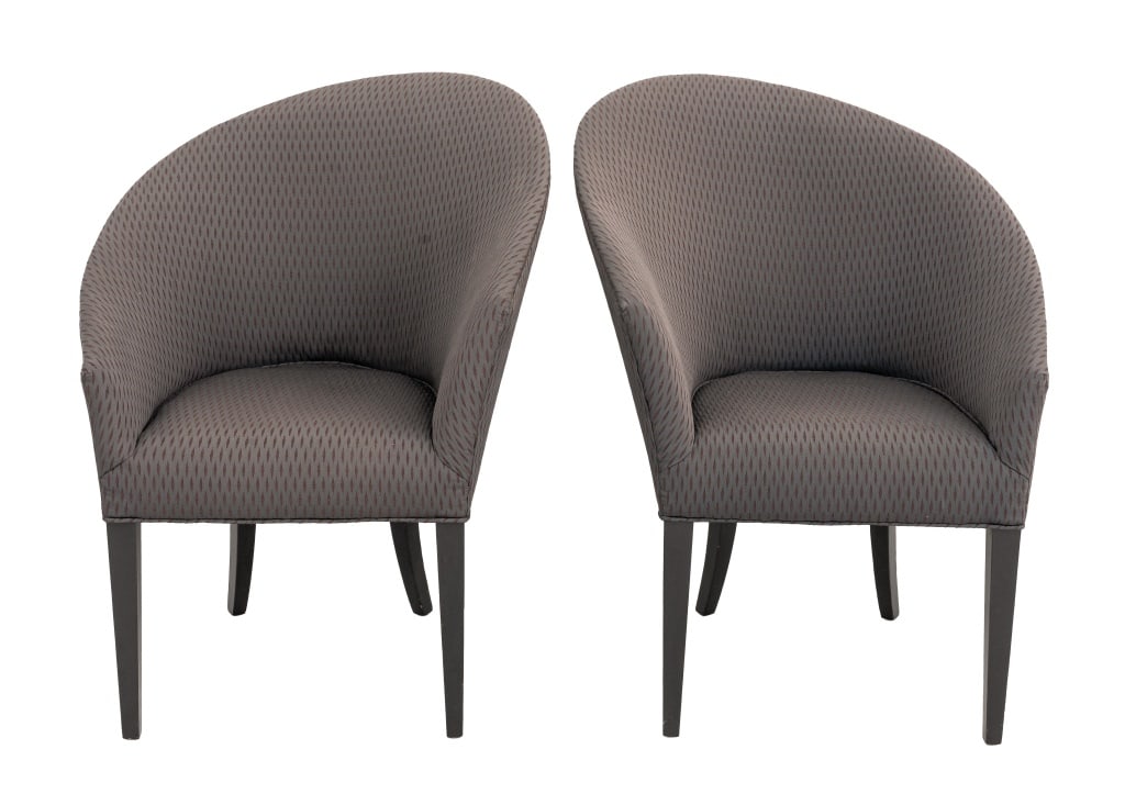 Postmodern Asymmetrical Gray Armchairs, Pair (1 of 6)