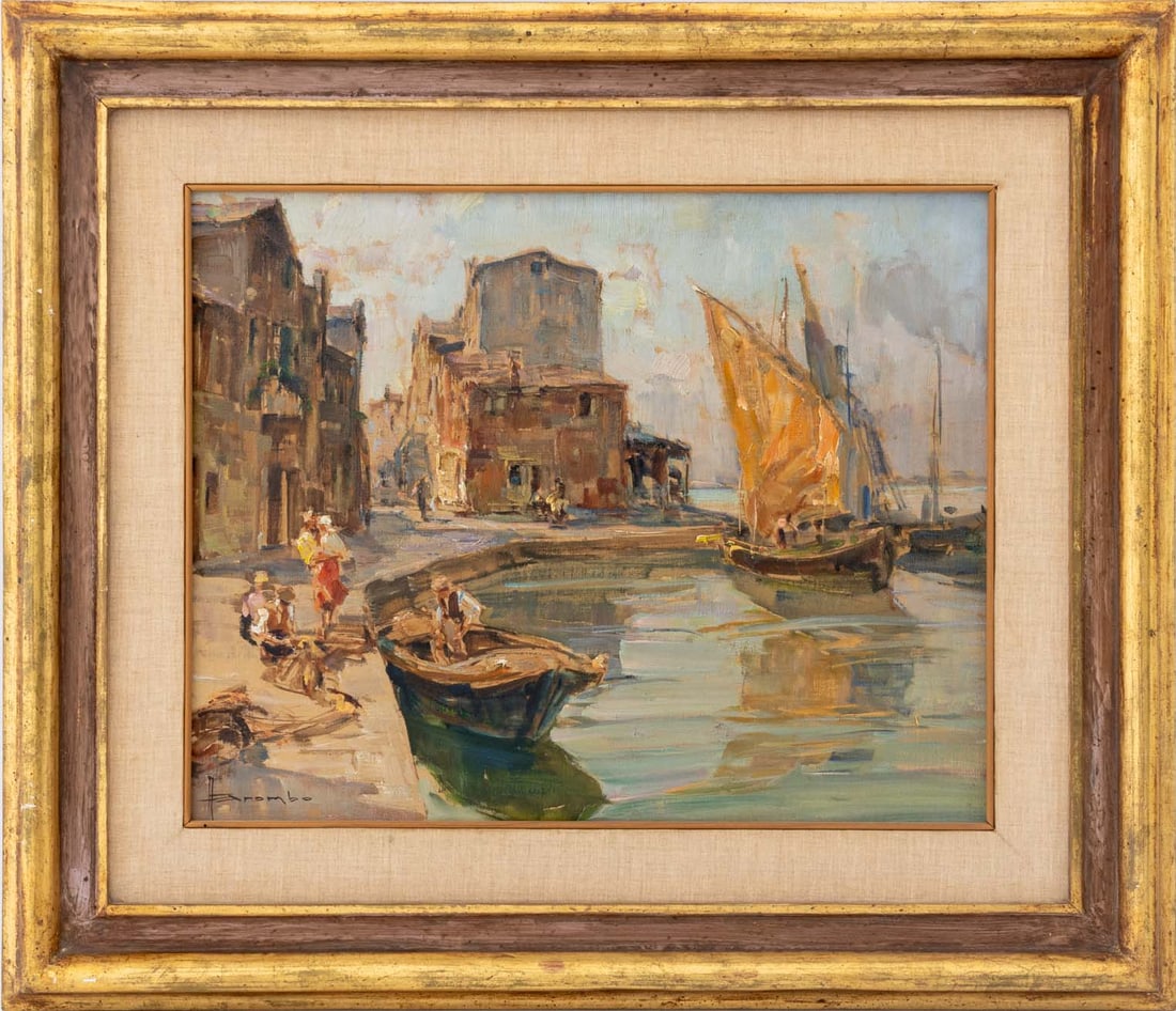 Angelo Brombo Venetian Landscape Oil on Canvas (1 of 7)