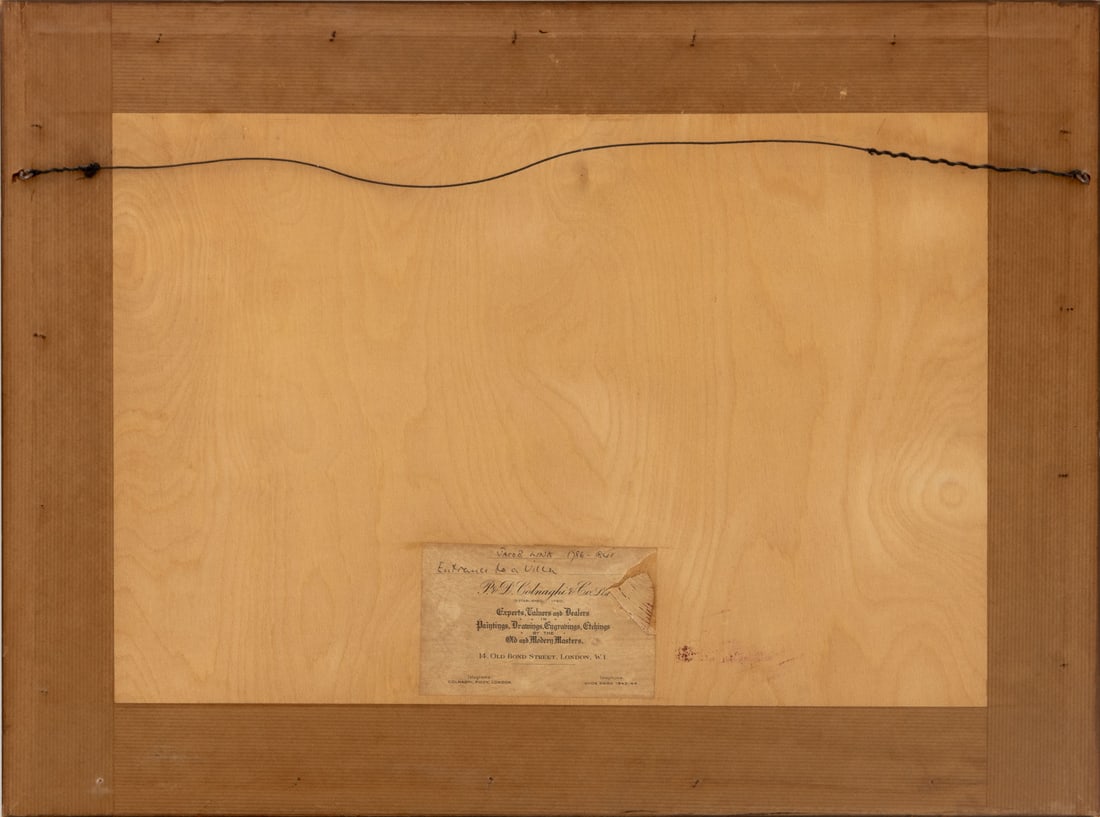 Jakob Link "Entrance to a Villa" Ink & Watercolor - 4