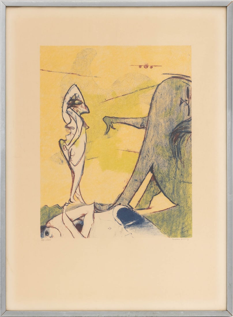 Dorothea Tanning "Hommage a Max Ernst" Lithograph: Dorothea Tanning (American, 1910-2012), "Hommage a Max Ernst", Lithograph in Colors on Wove Paper, 1976, published by Center National de L'Art Contemporain, Paris, signed in pencil lower right and num