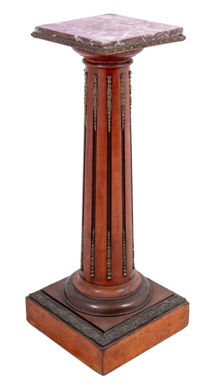 Louis XVI Style Mahogany and Marble Pedestal (1 of 4)