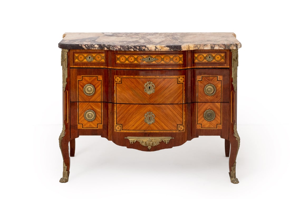 Louis XV Style Kingwood Marquetry Commode (1 of 9)