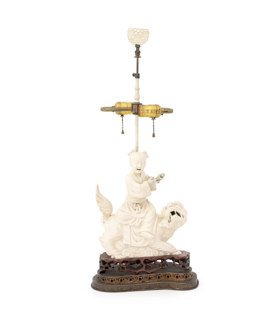 Chinese Blanc de Chine Porcelain Figural Lamp (1 of 9)