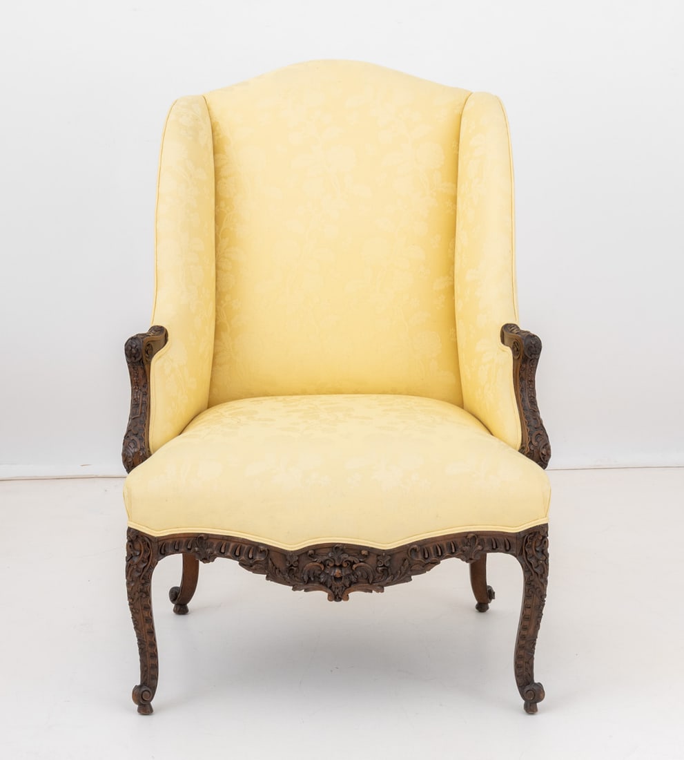 Louis XV Style Carved Walnut Bergere - 2