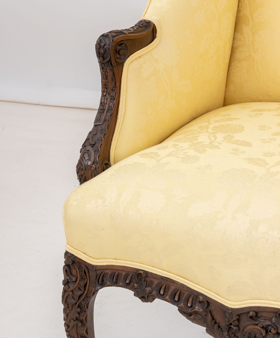 Louis XV Style Carved Walnut Bergere - 4