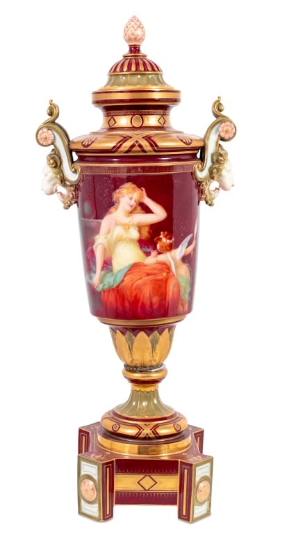 Royal Vienna Style Porcelain Covered Vase (1 of 5)