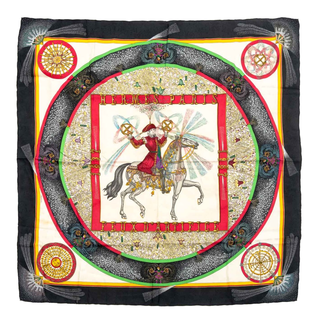 Hermes "Feux d'Artifice" Silk Twill Scarf (1 of 7)