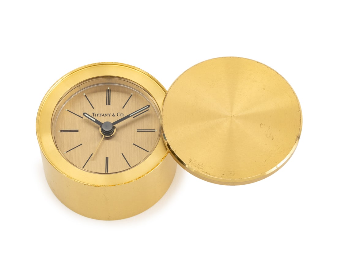 Tiffany & Co. Brass Circular Desk Clock (1 of 7)