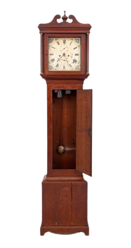 George III Style Oak Longcase Clock, 19th C. - 2
