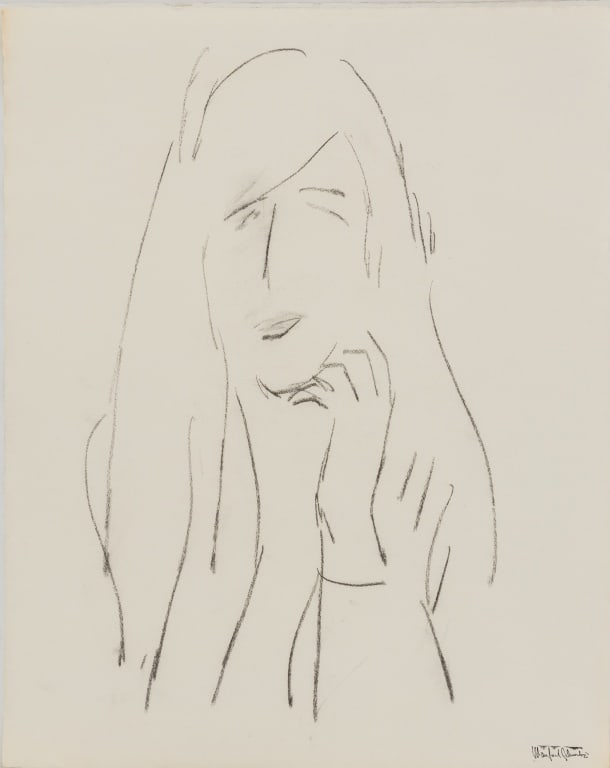 Manfred Schwartz Portrait of a Woman Charcoal: Manfred Schwartz (American, born Poland, 1909-1970), Portrait of a Woman, Charcoal on Paper, with the artist's signature stamped lower right, unframed. 24" H x 19" W. Provenance: From a 35 East 75th