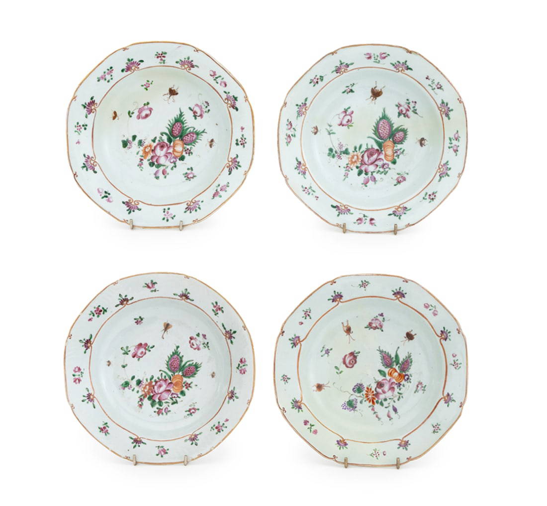 Chinese Export Famille Rose Porcelain Bowls, 4