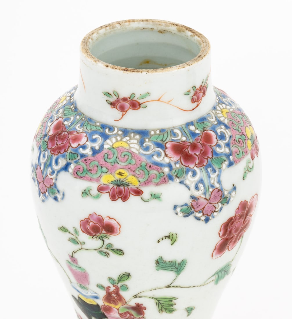 Chinese Famille Rose Porcelain Vases, Pair - 2