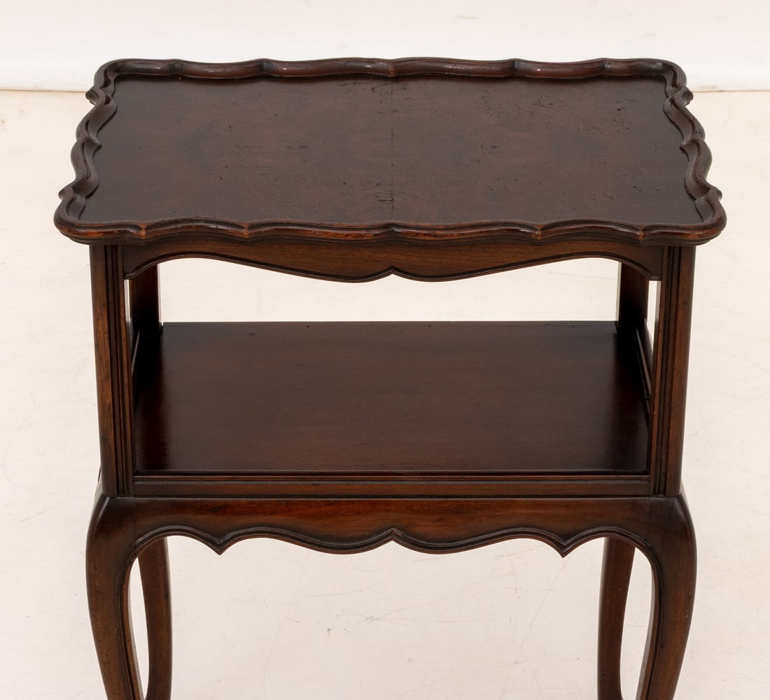 Queen Anne Style Two-Tier Mahogany Side Table - 2