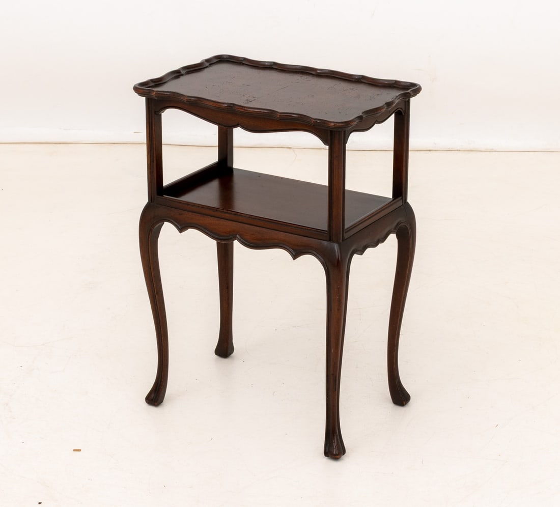 Queen Anne Style Two-Tier Mahogany Side Table - 3