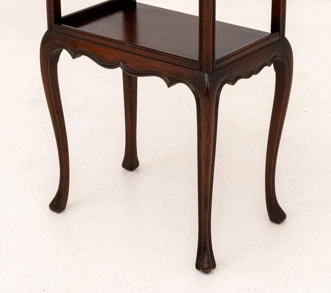 Queen Anne Style Two-Tier Mahogany Side Table - 5