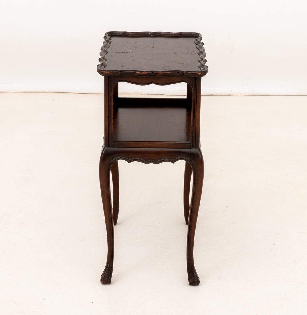 Queen Anne Style Two-Tier Mahogany Side Table - 6