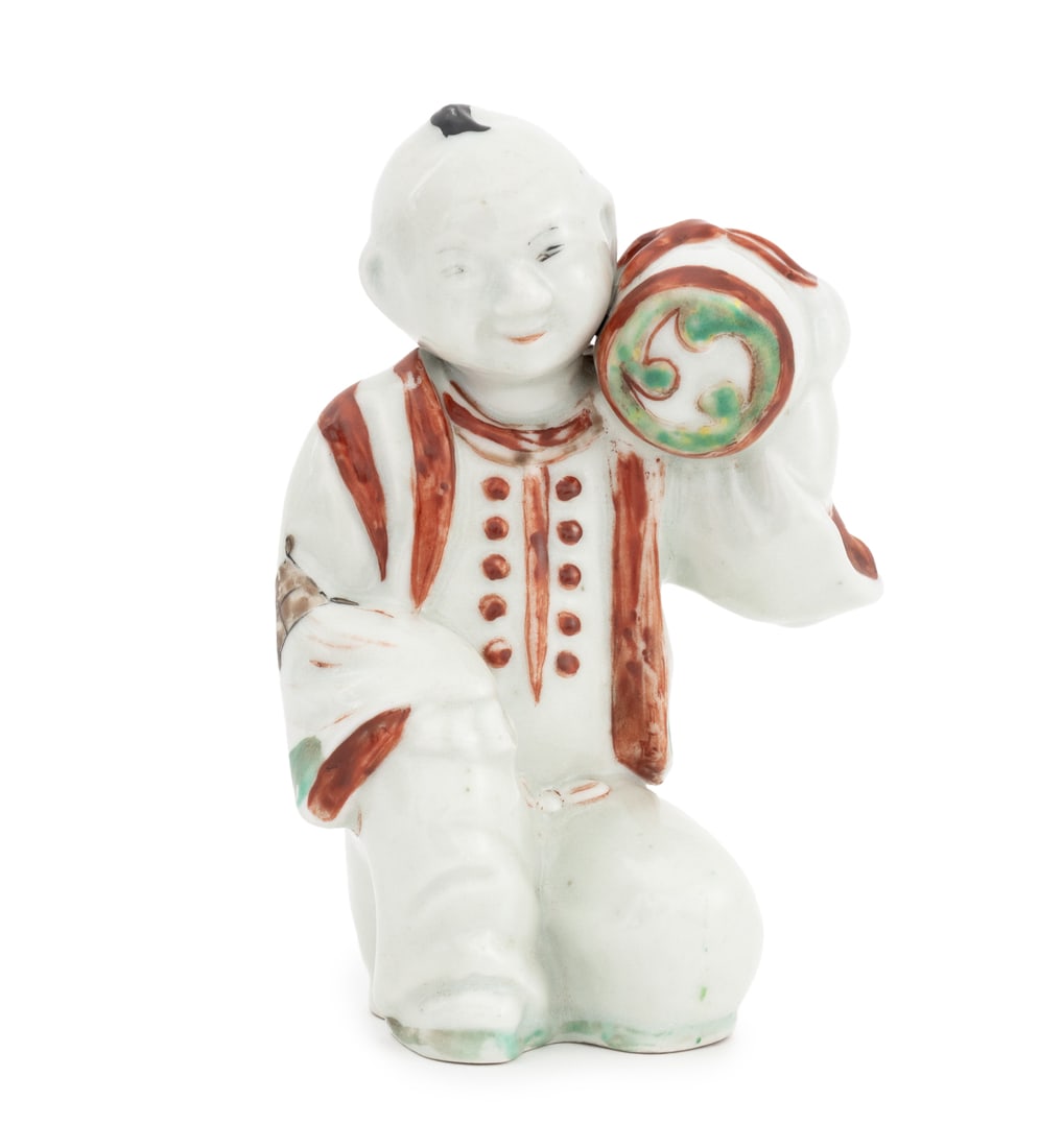 Chinese Famille Verte Porcelain Figure of a Boy (1 of 8)