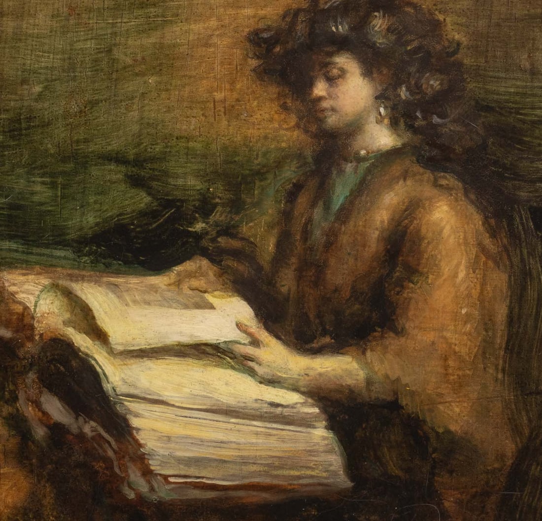 Frank Mason Figural Interior Oil on Panel, 1983 - 3