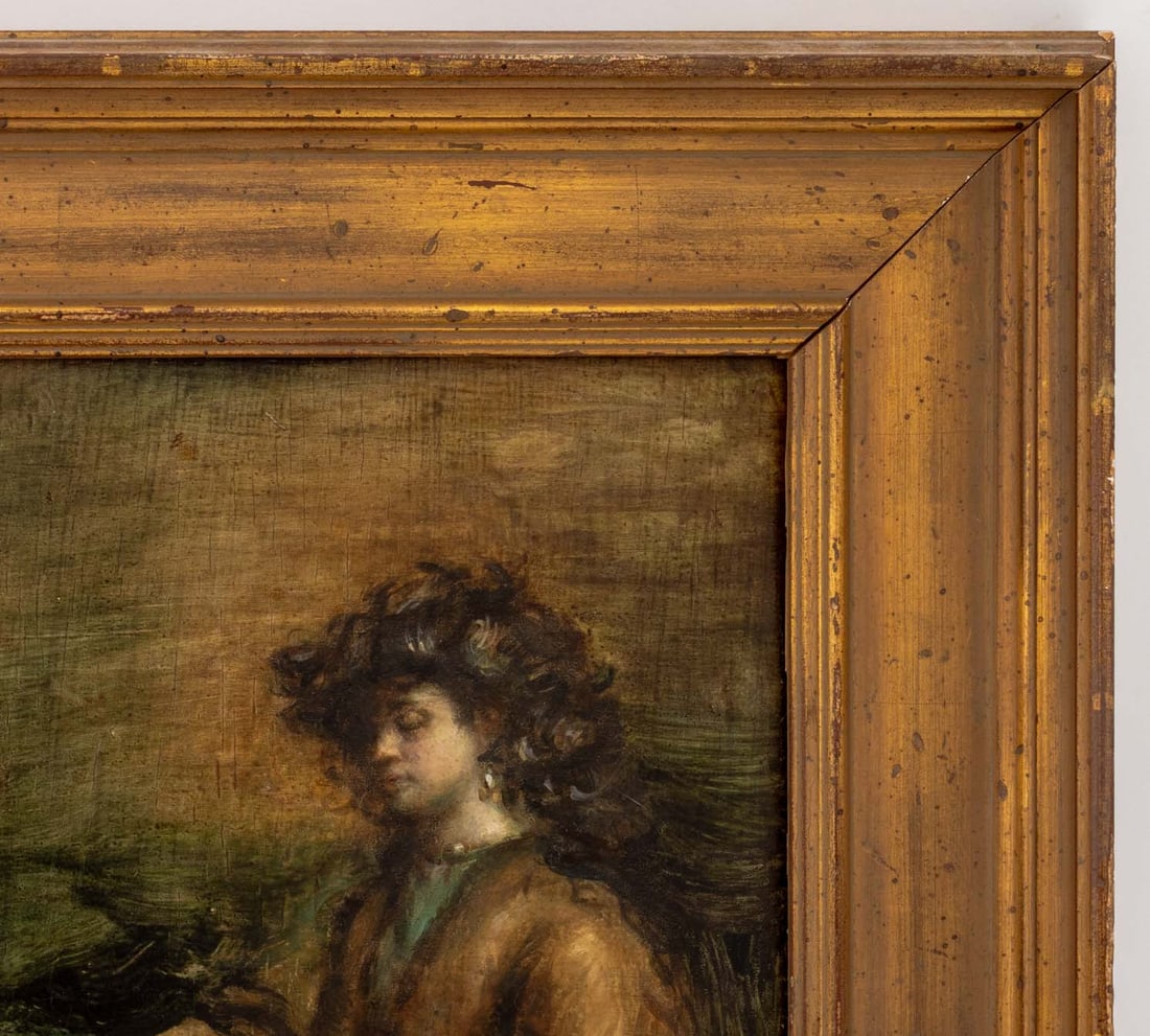 Frank Mason Figural Interior Oil on Panel, 1983 - 4