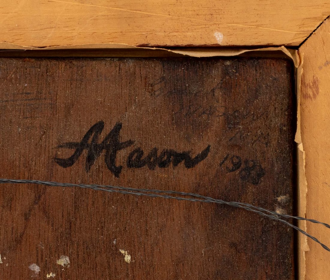 Frank Mason Figural Interior Oil on Panel, 1983 - 7