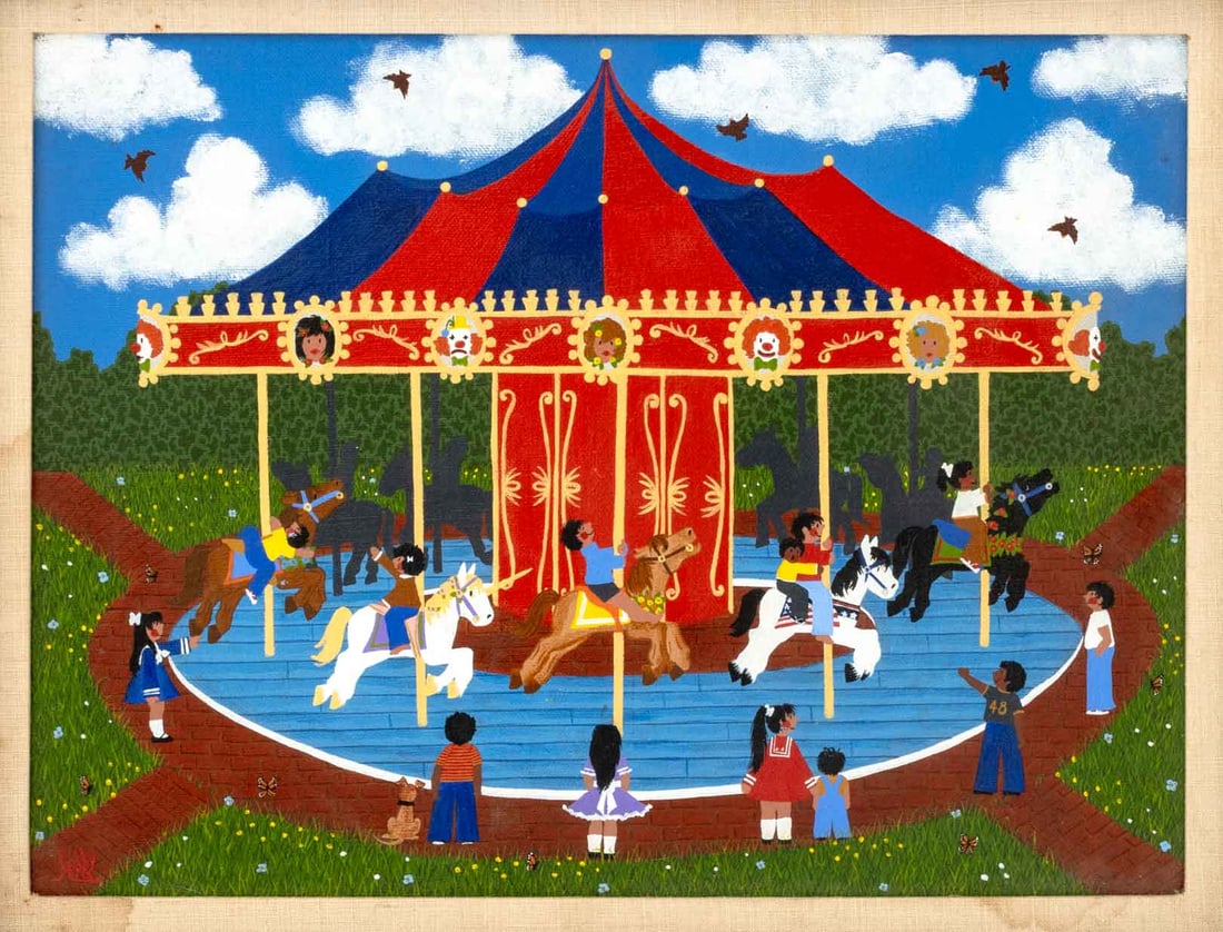 Merry Kohn Carousel Acrylic on Canvas - 2