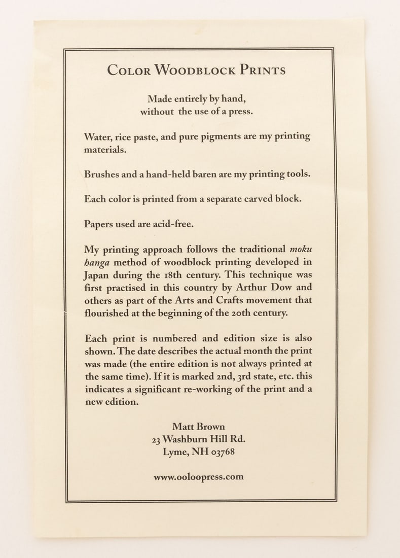 Matt Brown Winter Landscape Woodblock Prints, 2 - 12