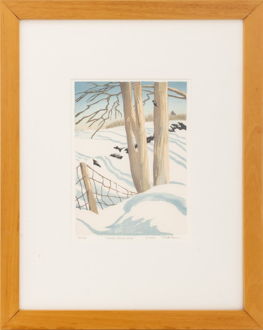 Matt Brown Winter Landscape Woodblock Prints, 2 - 7